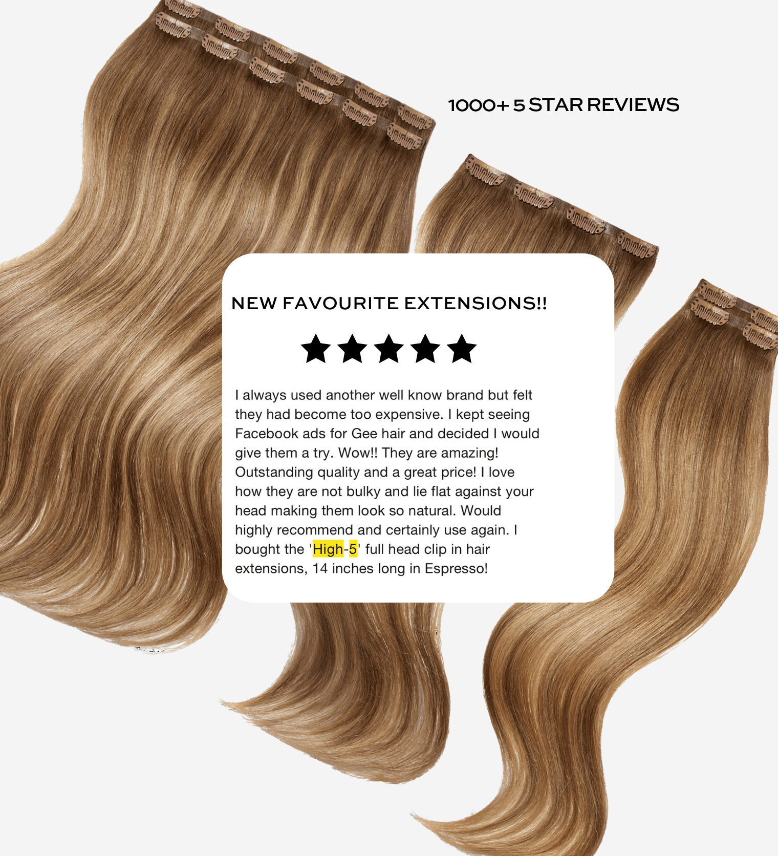 HIGH 5 Full Head Clip In Hair Extensions